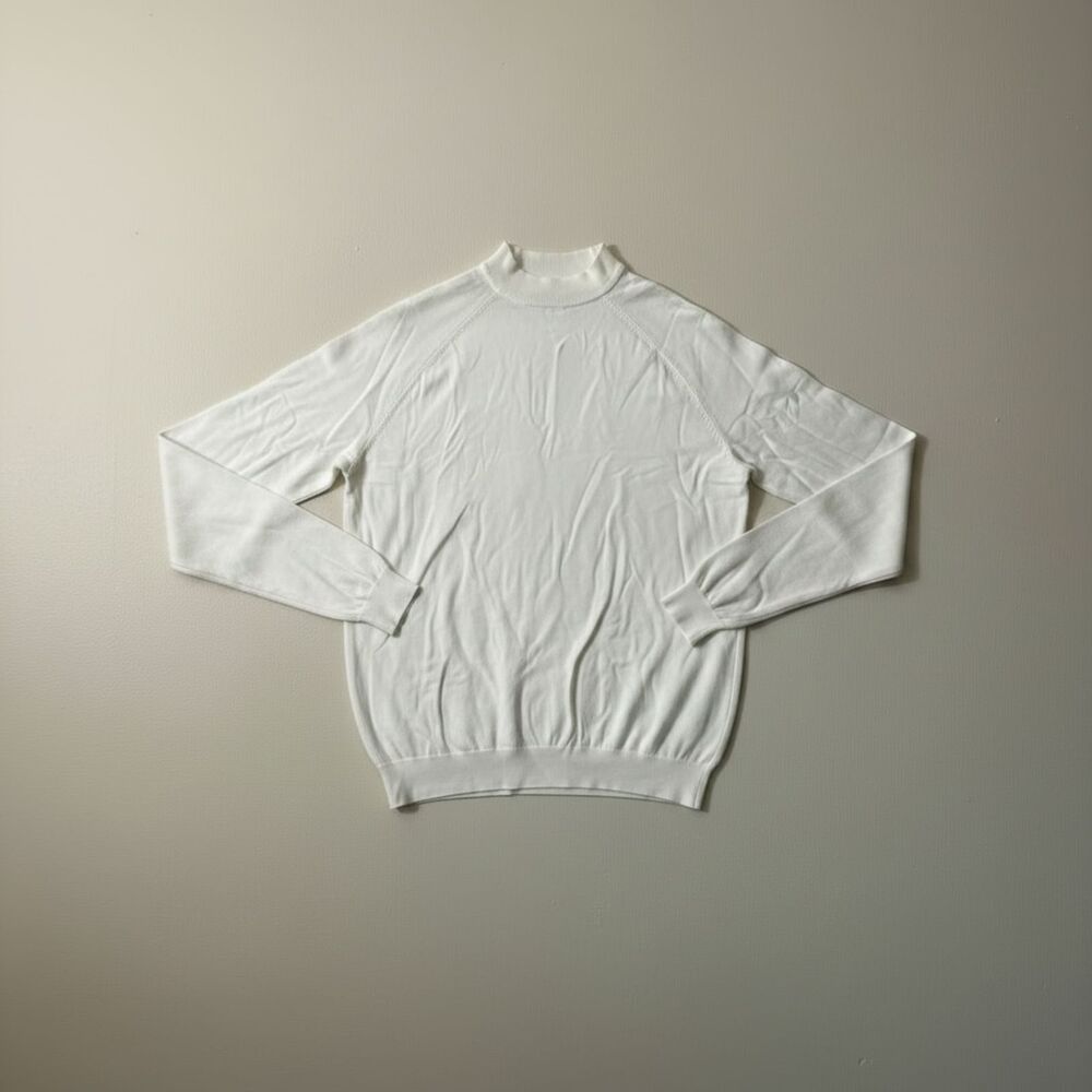 ZARA Men Sweatshirt Pullover Large L Ivory Crewneck Art. 0304/301/251